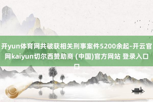 开yun体育网共破获相关刑事案件5200余起-开云官网kaiyun切尔西赞助商 (中国)官方网站 登录入口