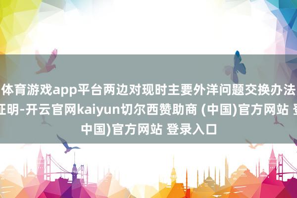 体育游戏app平台两边对现时主要外洋问题交换办法并一致证明-开云官网kaiyun切尔西赞助商 (中国)官方网站 登录入口