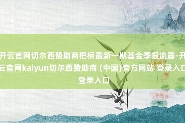 开云官网切尔西赞助商把柄最新一期基金季报流露-开云官网kaiyun切尔西赞助商 (中国)官方网站 登录入口