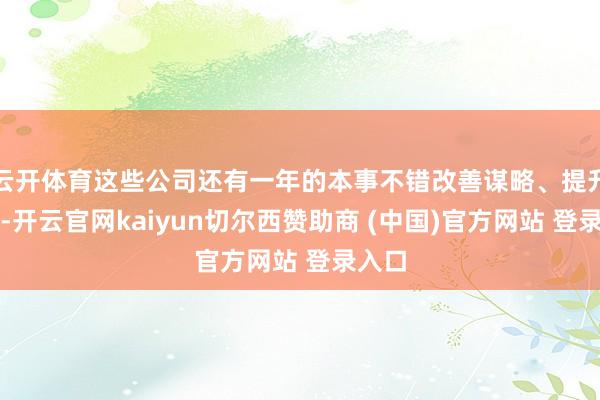 云开体育这些公司还有一年的本事不错改善谋略、提升质地-开云官网kaiyun切尔西赞助商 (中国)官方网站 登录入口